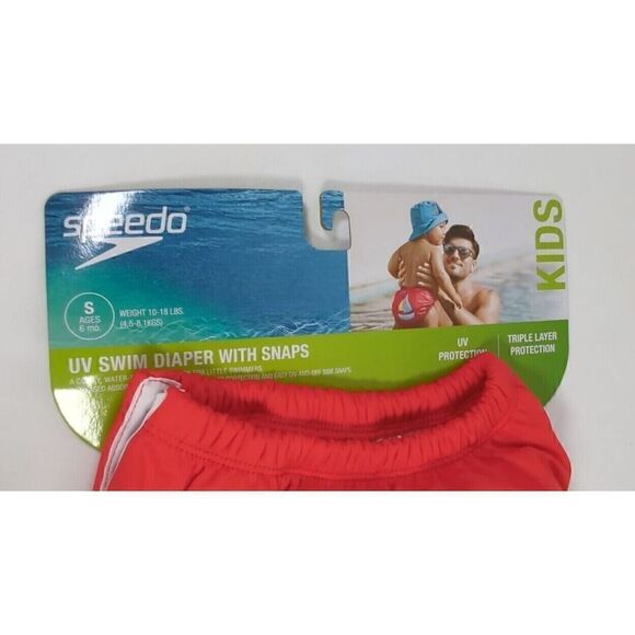 Speedo Kids UV Swim Diaper With Snaps Small Age 6 Months 10-18 lbs Reusable NEW - Picture 2 of 3